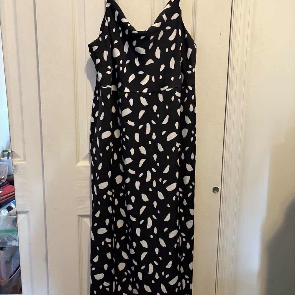 Old Navy One Shoulder Black and White Dress
